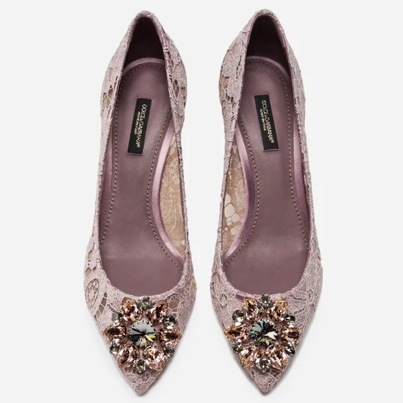 【DOLCE & GABBANA】 Lace Bellucci Sandal 関税/送料込 Dolce & Gabbana Bellucci Taormina lace jewel pumps